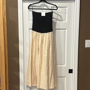 Bobbles & Lace - Black and Cream Strapless Dress